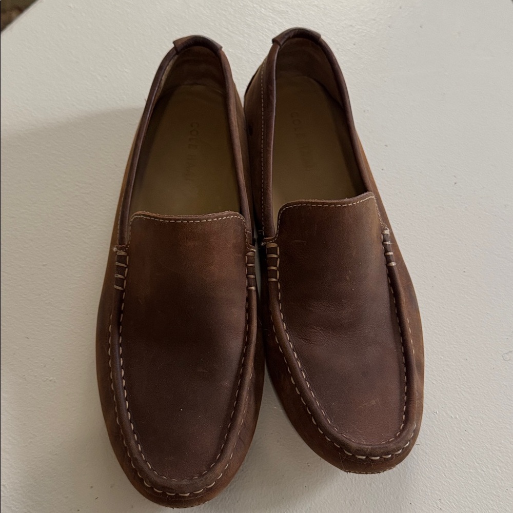 Cole Haan Somerset Venetian Driver Dark Brown Leather Slip-Ons